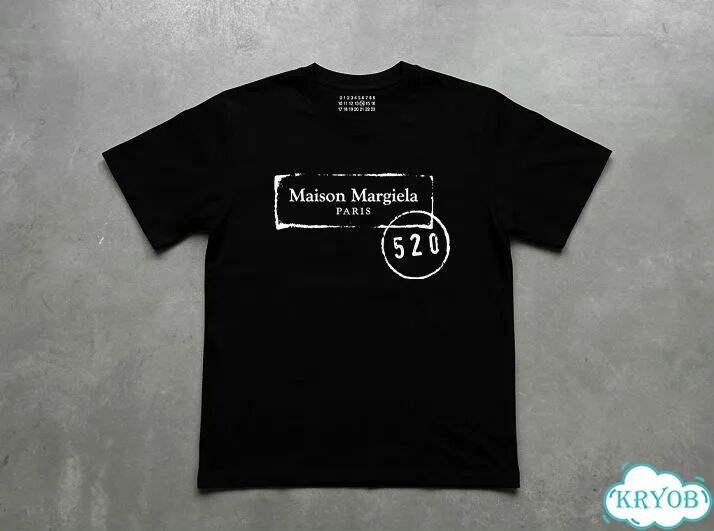 Футболка черная Maison Margiela Mason Majira ss25 520 logo print loose luxury archive unisex DAC0170 фото 1