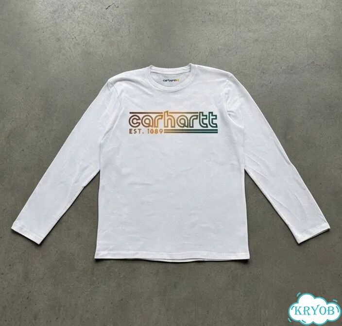 Лонгслив белый Carhartt 106538, Oat Milk streetwear vintage unisex DAC0046 фото 2