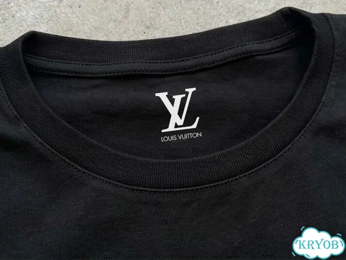 Футболка черная Louis Vuitton (надпись жемчугом) luxury archive unisex DAC0065 фото 4