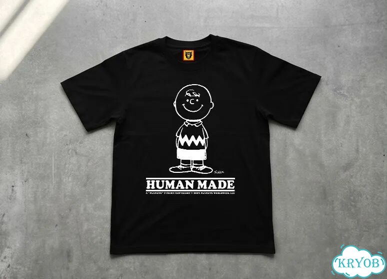 Футболка черная Human Made X Peanuts ss23 Joint Family Charles Brown anime archive y2k DAC0204 фото 1