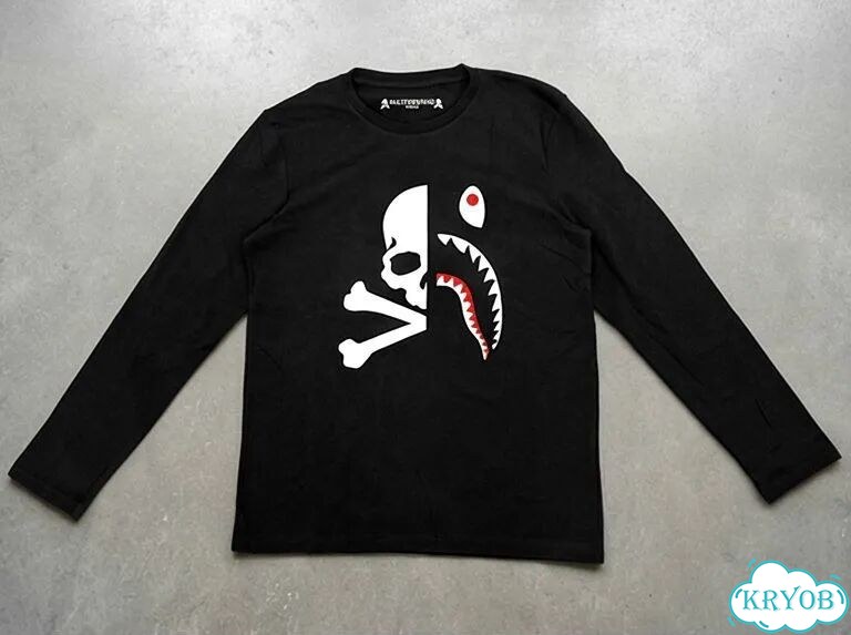 Лонгслив черный Mastermind and Bape streetwear vintage unisex DAC0099 фото 1