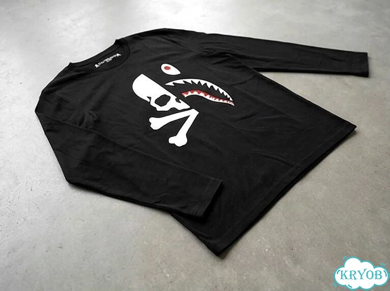 Лонгслив черный Mastermind and Bape streetwear vintage unisex DAC0099 фото 2