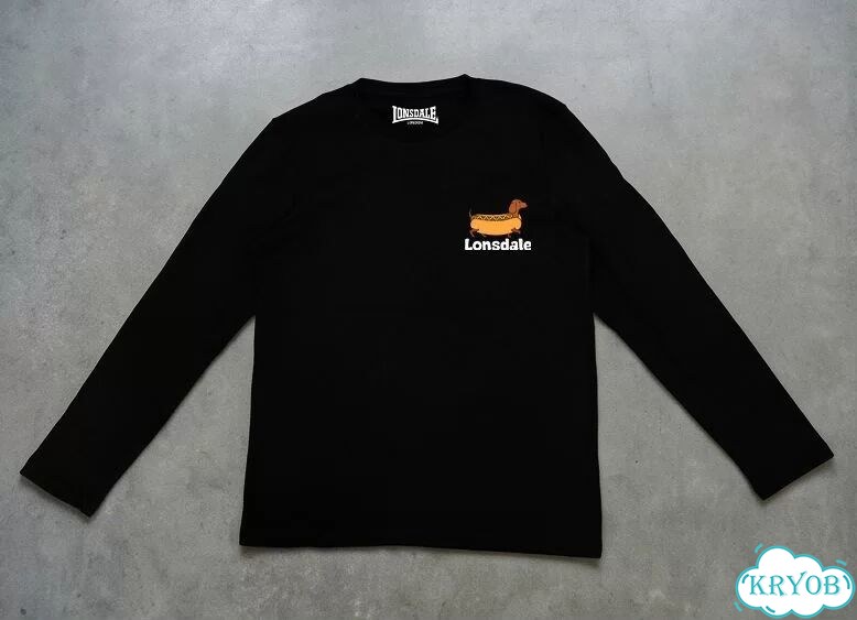 Лонгслив черный Lonsdale dragon Dell cotton American retro heavy streetwear vintage unisex DAC0168 фото 1