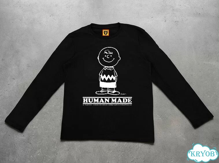 Лонгслив черный Human Made X Peanuts ss23 Joint Family Charles Brown anime archive y2k DAC0204 фото 1