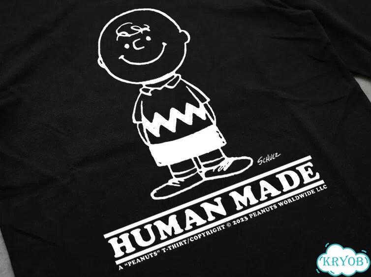 Лонгслив черный Human Made X Peanuts ss23 Joint Family Charles Brown anime archive y2k DAC0204 фото 3