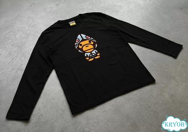 Лонгслив черный Bape ss26 Camoiflage Shark Hatshirt Monkey streetwear vintage unisex DAC0222 фото 2