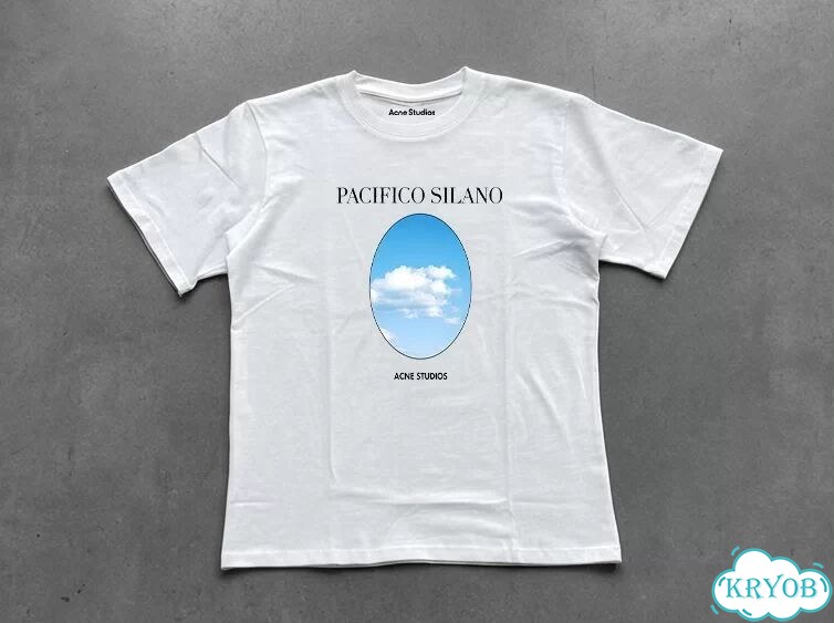 Футболка белая Acne Studios Pacifico Silano streetwear vintage unisex DAC0115 фото 1