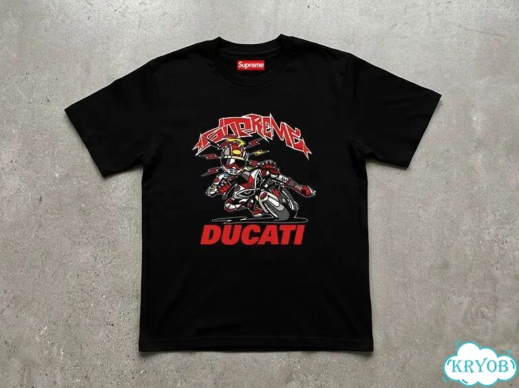 Футболка черная Supreme x Ducati bike tee streetwear vintage unisex DAC0240 фото 1