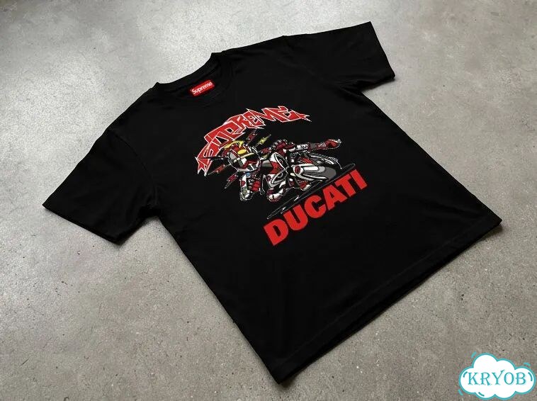 Футболка черная Supreme x Ducati bike tee streetwear vintage unisex DAC0240 фото 2