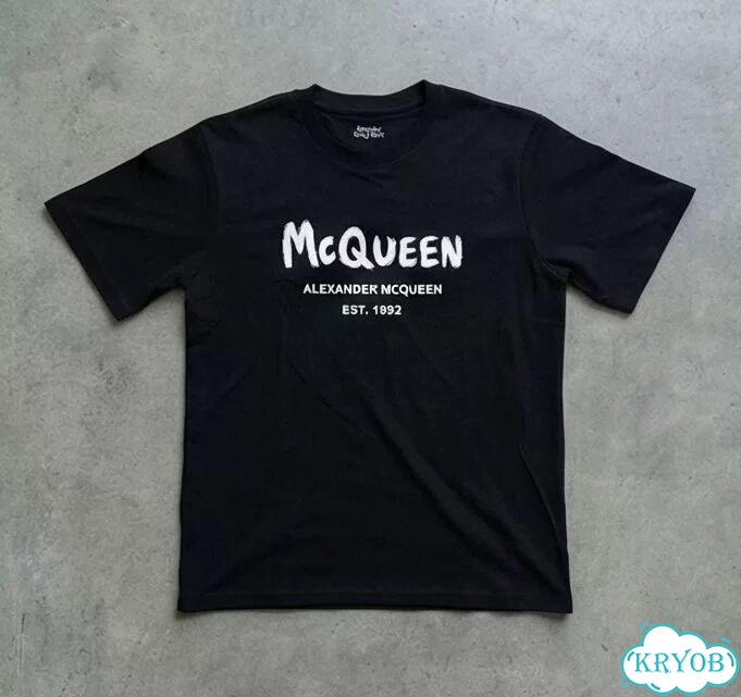 Футболка черная Alexander McQween luxury archive unisex DAC0028 фото 1