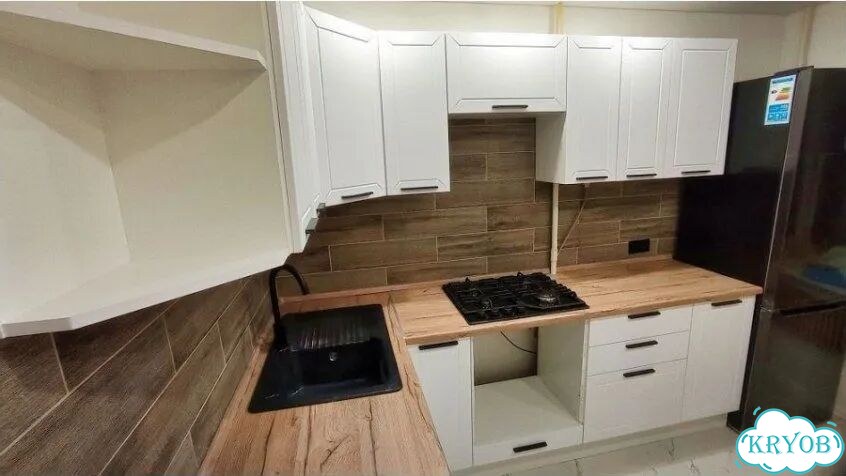 Кухонный гарнитур модульный с матовыми фасадами мдф фото 2