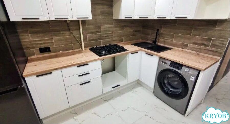 Кухонный гарнитур модульный с матовыми фасадами мдф фото 8