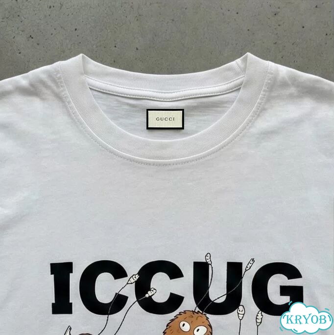Футболка мужская Gucci белая ss21 ''iccug'' luxury archive type AC0036 фото 4