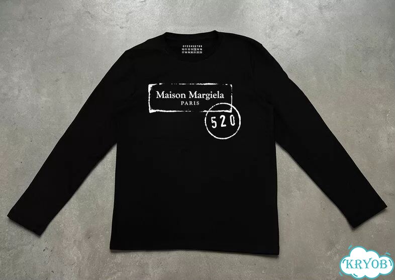 Лонгслив черный Maison Margiela Mason Majira ss25 520 logo print loose luxury archive unisex DAC0170 фото 1