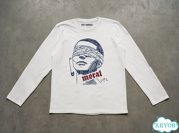 Лонгслив белый AW06 Raf By Raf Simons Ideal Moral Life Tshirt archive type unisex DAC0152 фото 1
