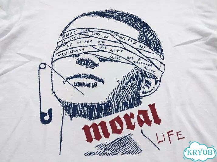 Лонгслив белый AW06 Raf By Raf Simons Ideal Moral Life Tshirt archive type unisex DAC0152 фото 3
