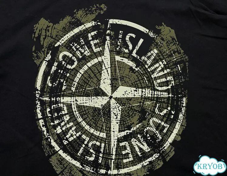 Футболка мужская черная Stone island t-shirt children's clothing streetwear vintage AC0213 фото 3