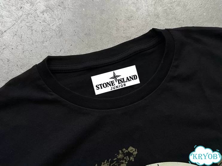 Футболка мужская черная Stone island t-shirt children's clothing streetwear vintage AC0213 фото 5
