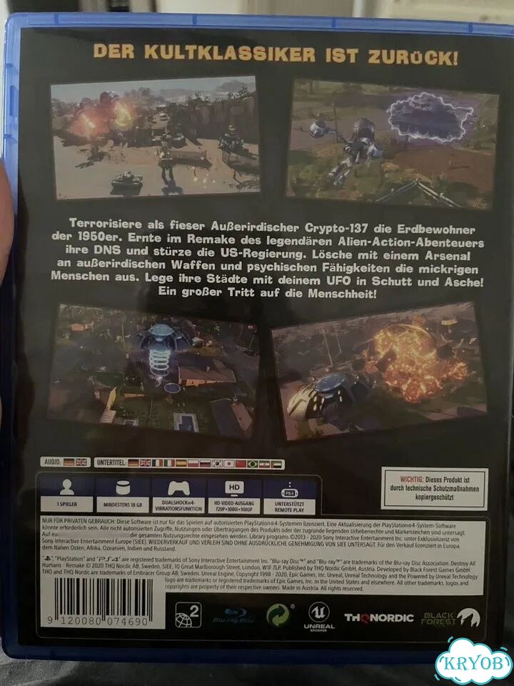 Диски на ps4 Destroy all Humans фото 2