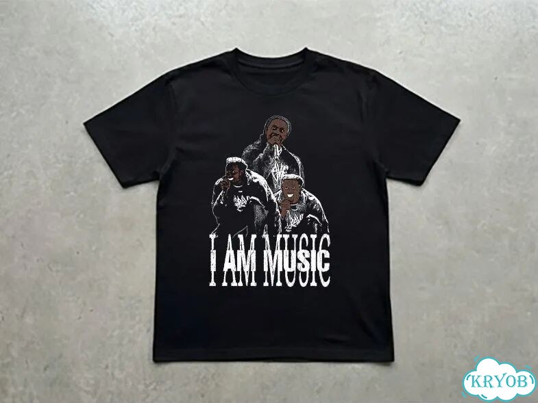 Футболка мужская черная I am music play boy carti streetwear vintage AD0038 фото 1