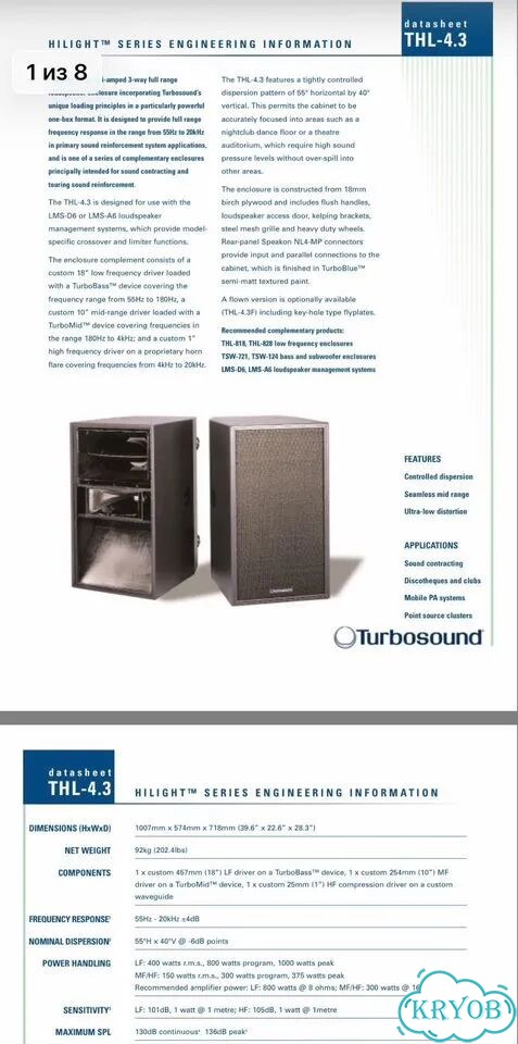 Комплект звука Turbosound TMS-2, THL-4, TSW-121 фото 3