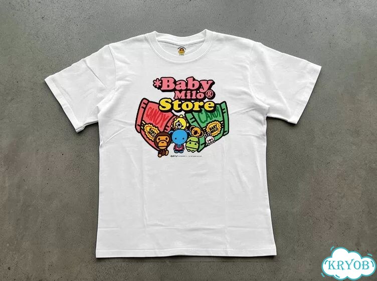 Футболка мужская белая aape ss26 Baby Milo Cartoon Animal anime archive y2k AC0214 фото 1
