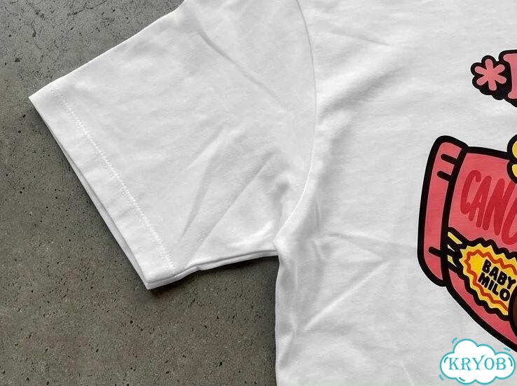 Футболка мужская белая aape ss26 Baby Milo Cartoon Animal anime archive y2k AC0214 фото 5
