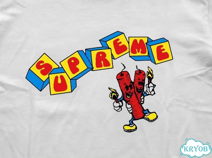 Футболка мужская Supreme белая Dynamite Arc Logo Tee Acid Yellow SS19 streetwear vintage AC0196 фото 2