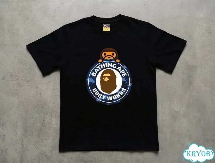 Футболка мужская Bape черная SS26 Camouflafe Mesen Monkey Leisure Fashion streetwear vintage AC0160 фото 1