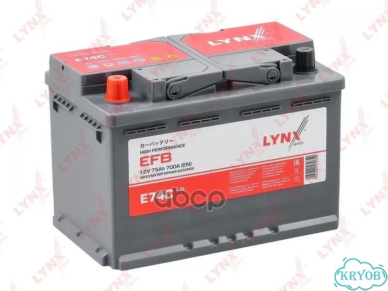 Аккумулятор EFB 75 Ah, 700 A, прямая, 278x175x190 фото 1