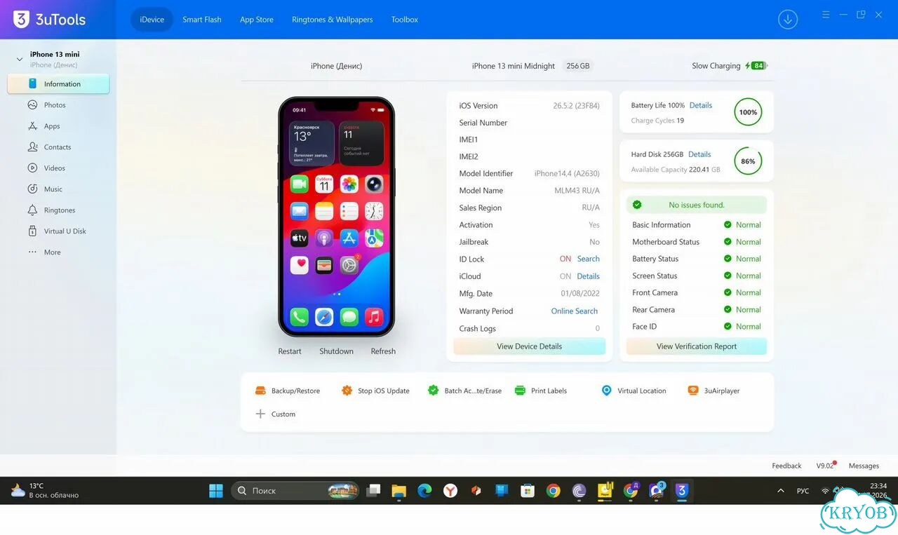 iPhone 13 mini, 256 ГБ, SIM + eSIM фото 8