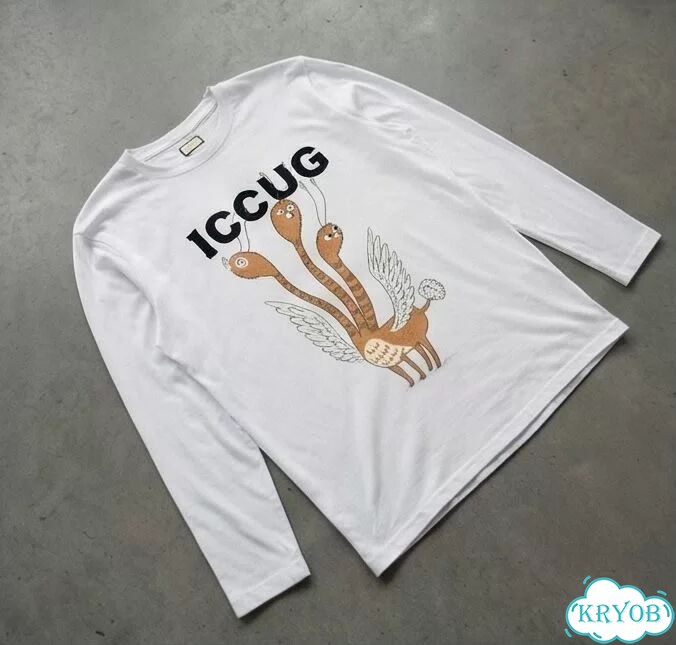 Лонгслив мужской Gucci белый ss21 ''iccug'' luxury archive type AC0036 фото 1