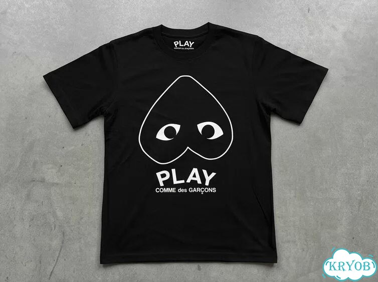 Футболка черная CDG Play SS24 Double Linear Top Brand streetwear vintage unisex DAC0207 фото 1