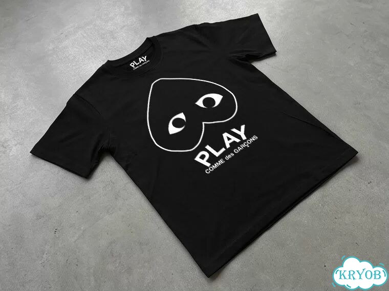 Футболка черная CDG Play SS24 Double Linear Top Brand streetwear vintage unisex DAC0207 фото 2