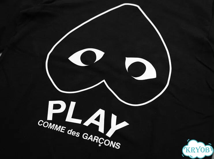 Футболка черная CDG Play SS24 Double Linear Top Brand streetwear vintage unisex DAC0207 фото 3