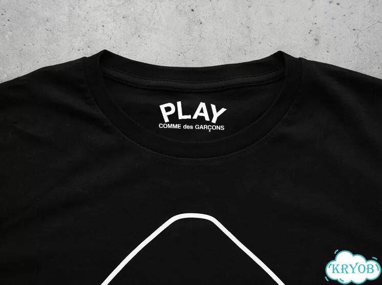 Футболка черная CDG Play SS24 Double Linear Top Brand streetwear vintage unisex DAC0207 фото 4