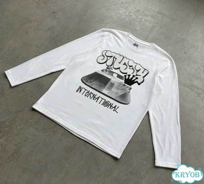 Лонгслив мужской Stussy белый international streetwear vintage AC0018 фото 1