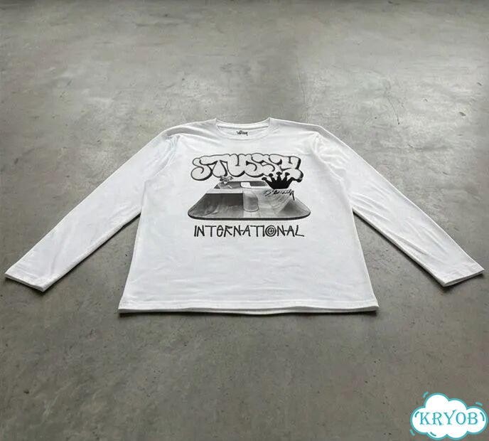 Лонгслив мужской Stussy белый international streetwear vintage AC0018 фото 3