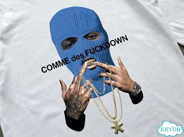 Лонгслив мужской белый Comme Des Fuckdown ss26 opium archive gothic AC0123 фото 4