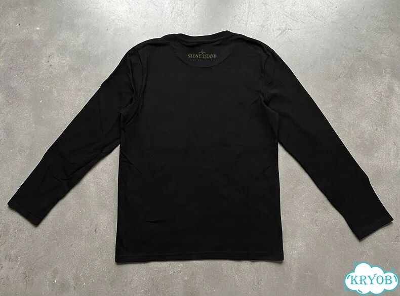 Лонгслив мужской черный Stone island t-shirt children's clothing streetwear vintage AC0213 фото 2