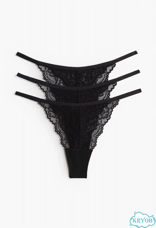 H&M новые кружевные стринги 3 шт М, L фото 1