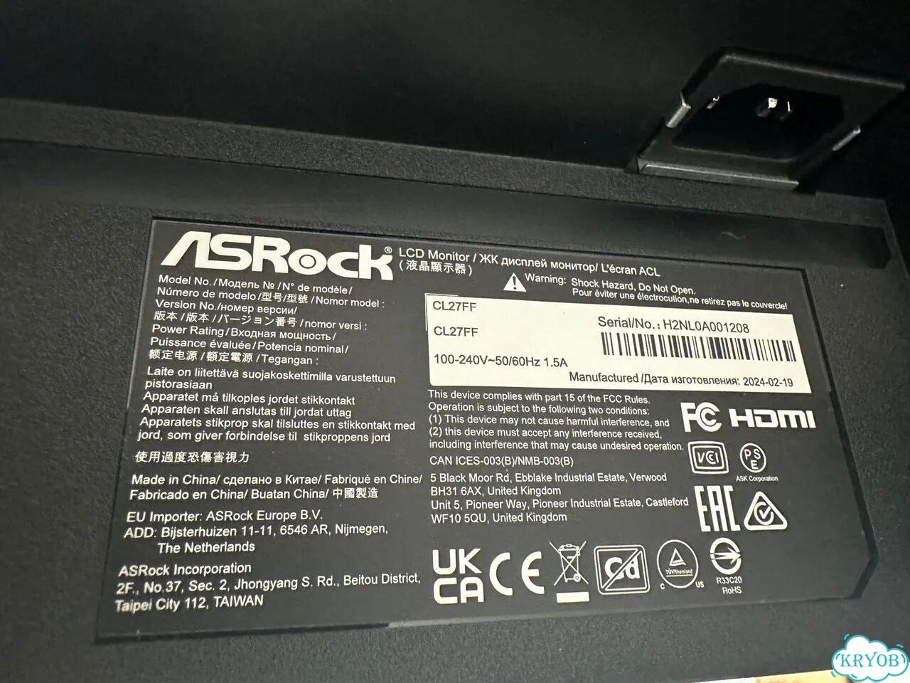 Монитор AsRock CL27FF фото 2