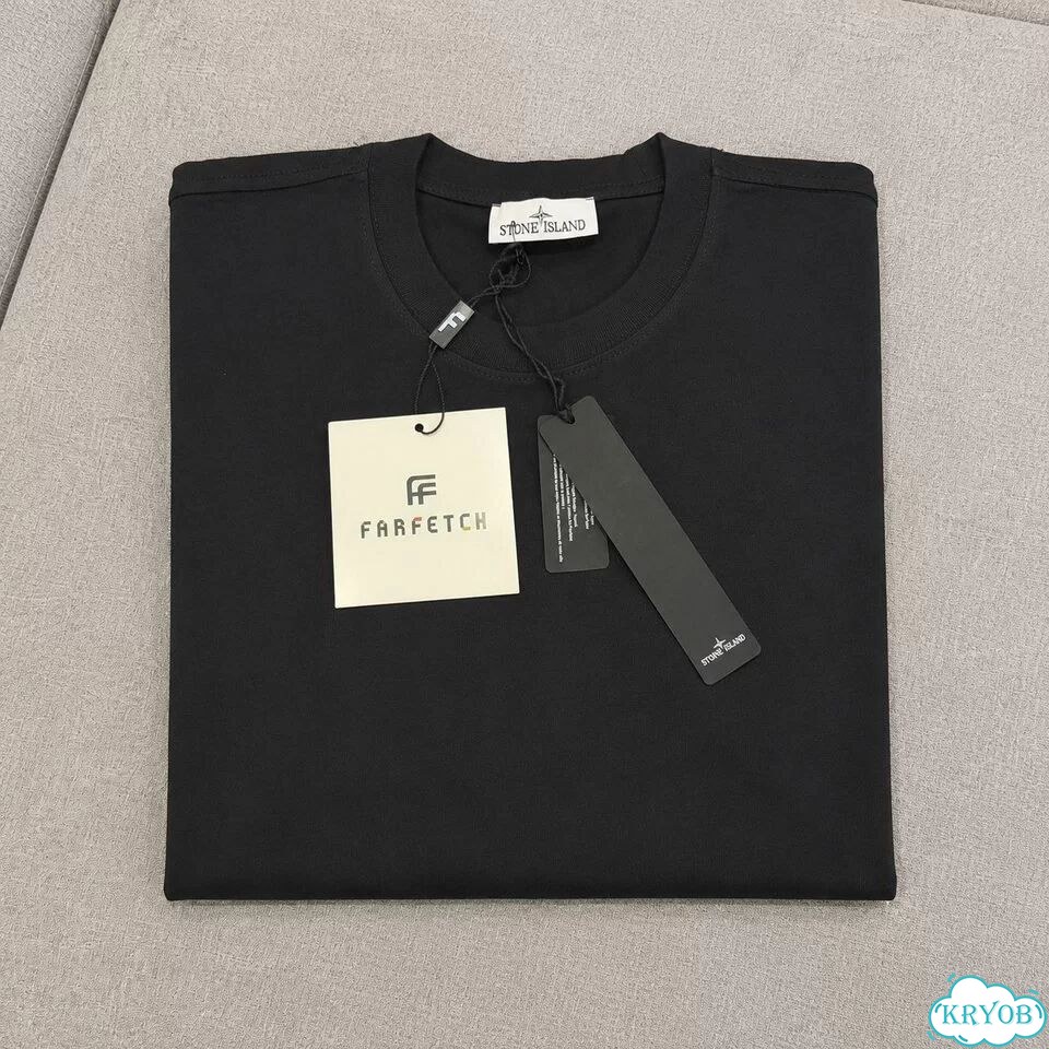 Stone island футболка с патчем чёрная фото 3