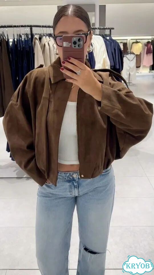 Замшевый бомбер Zara Зара оригинал фото 1