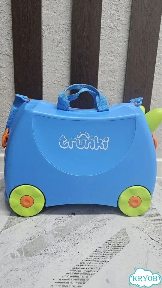 Детский чемодан trunki голубой фото 1