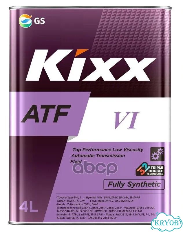 Трансмиссионная жидкость Kixx ATF VI /4л синт фото 1