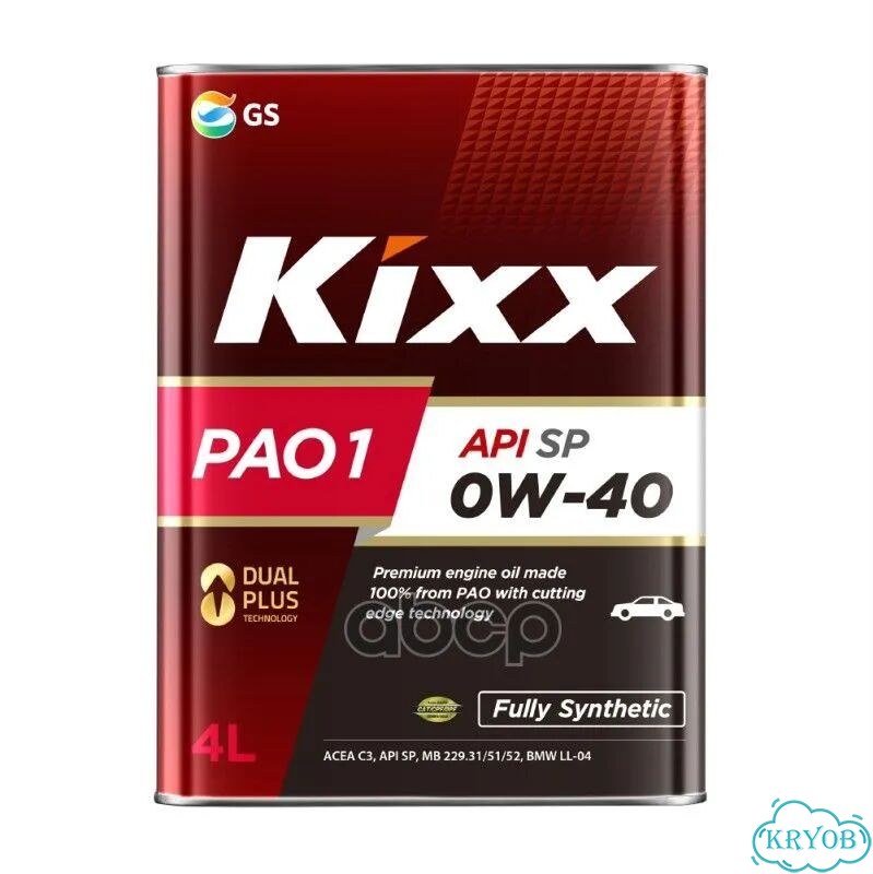Масло моторное Kixx PAO1 SP 0W-40 /4л синт. Kixx фото 1