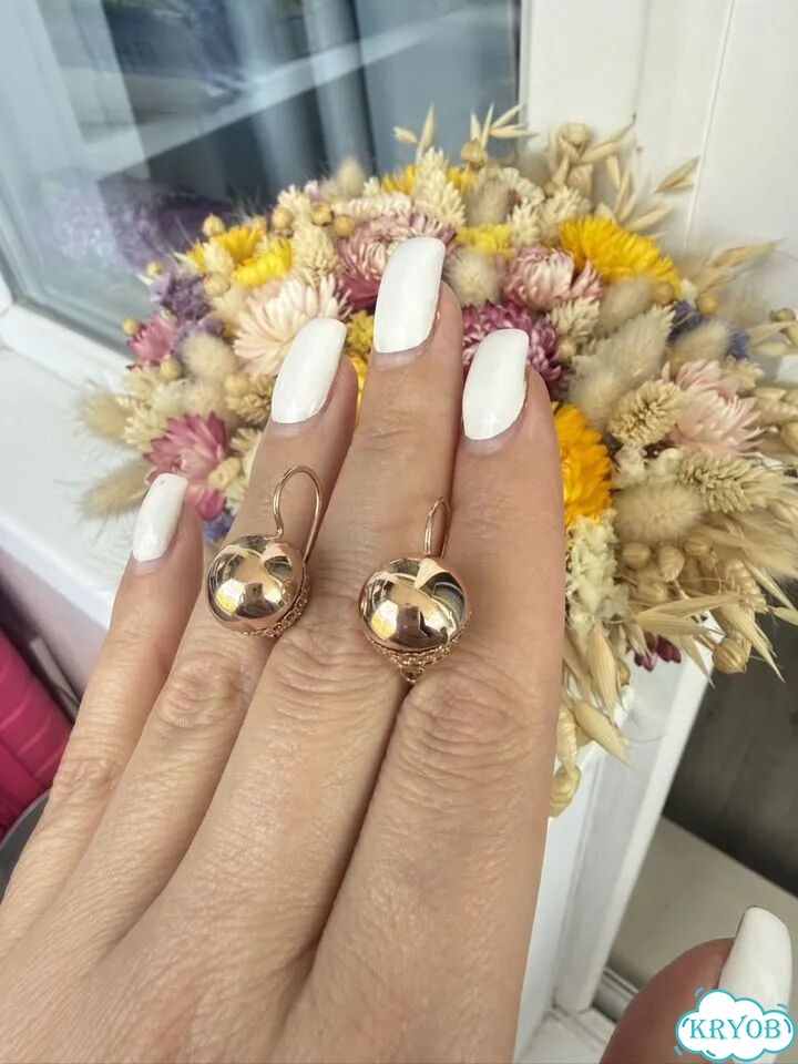 Золотые серьги 583 фото 1