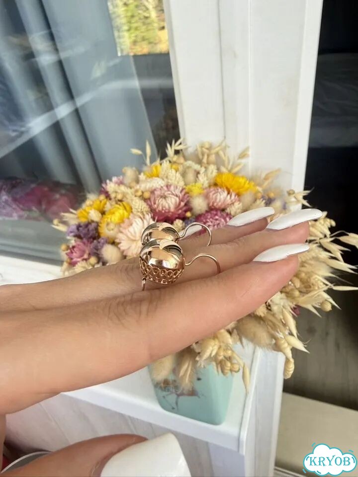 Золотые серьги 583 фото 3