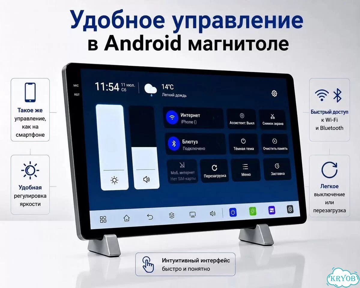 Android магнитола 2K, 8/256, 8 ядер, 9'' фото 6